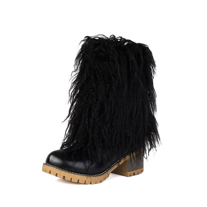 Women's Tassel Round Toe Platform Short Boots