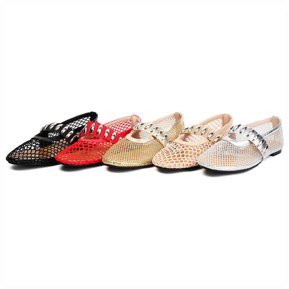 Women's Mesh Mary Jane Flat Shoes