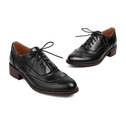 Women's Brogue Low Heel Oxford Shoes