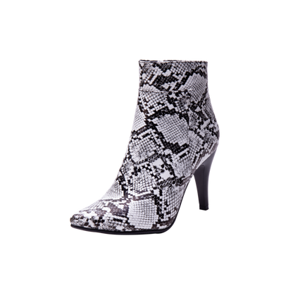 Women's Snake Pattern Spike Heel Ankle Boots