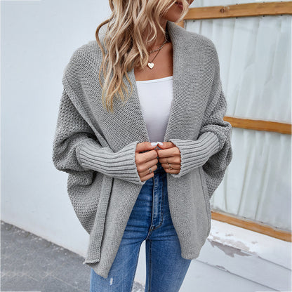 Cardigans Kniting Plain Bat Long Sleeves for Women