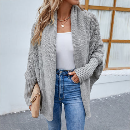 Cardigans Kniting Plain Bat Long Sleeves for Women