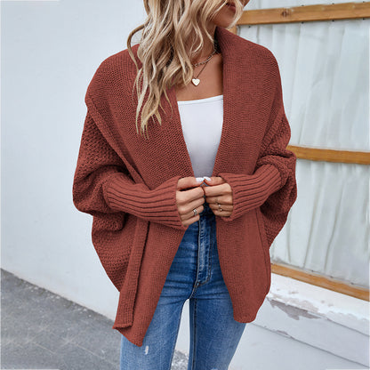 Cardigans Kniting Plain Bat Long Sleeves for Women