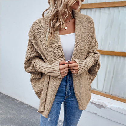 Cardigans Kniting Plain Bat Long Sleeves for Women