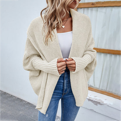 Cardigans Kniting Plain Bat Long Sleeves for Women