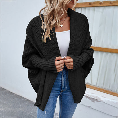 Cardigans Kniting Plain Bat Long Sleeves for Women