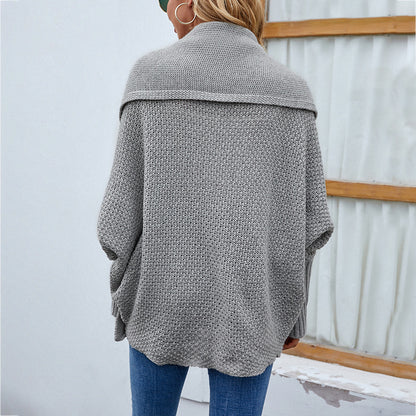 Cardigans Kniting Plain Bat Long Sleeves for Women