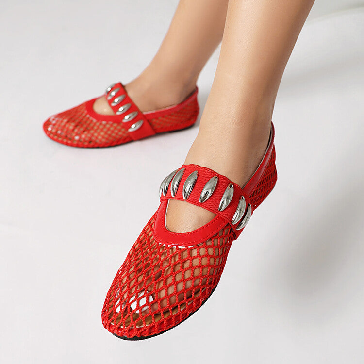 Women's Mesh Mary Jane Flat Shoes