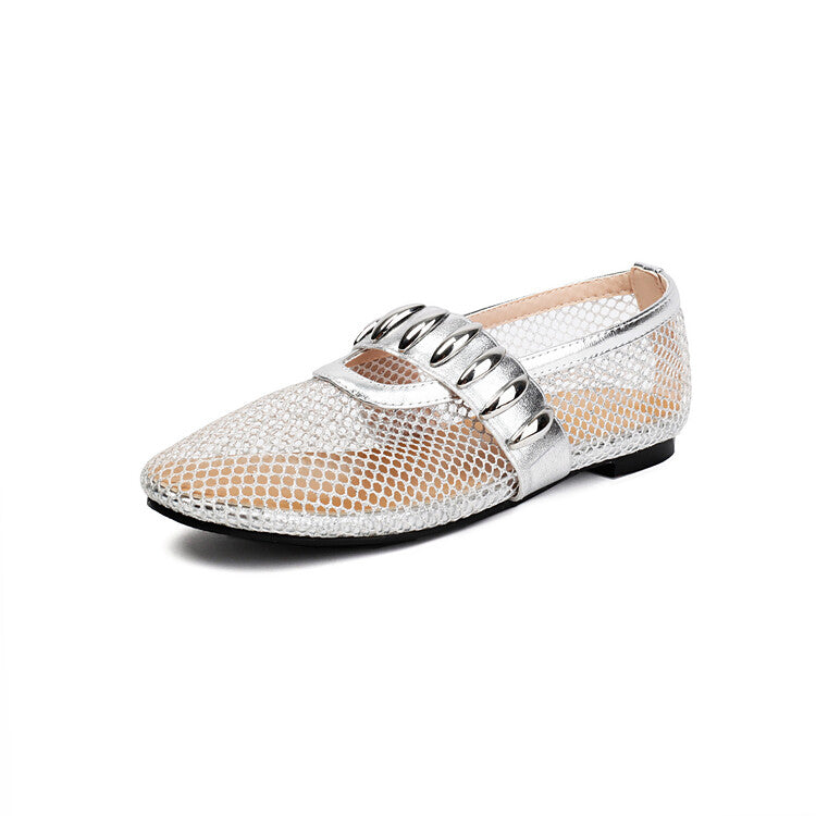 Women's Mesh Mary Jane Flat Shoes