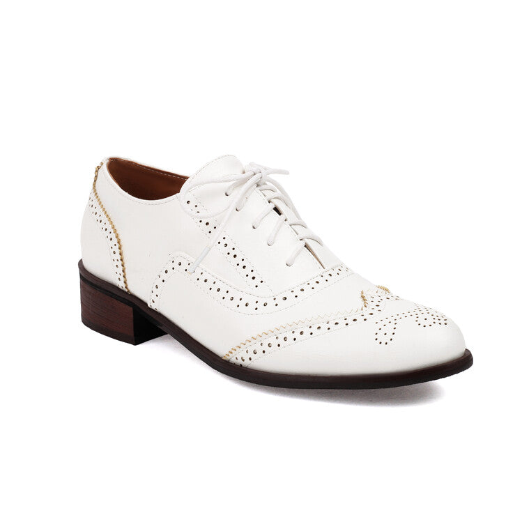 Women's Oxfords Brogue Low Heel Shoes