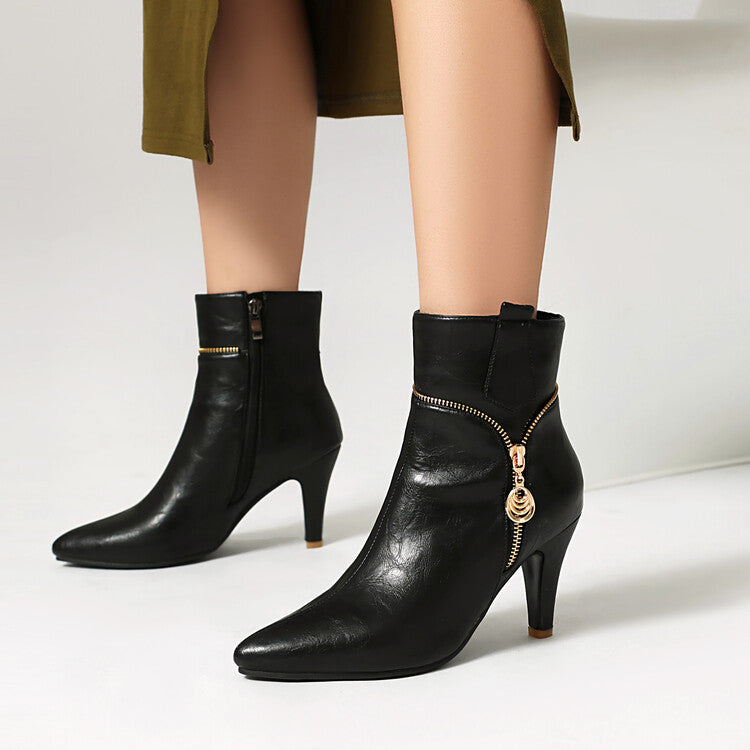 Women's Pointed Toe Spike Heel Ankle Boots