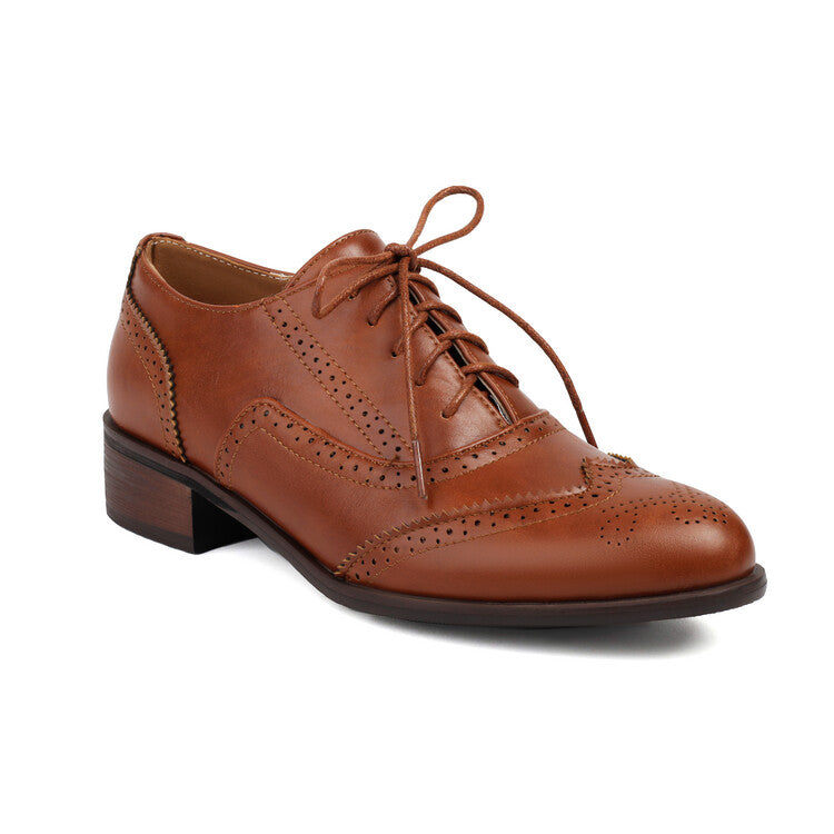 Women's Oxfords Brogue Low Heel Shoes