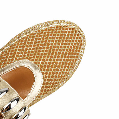 Women's Mesh Mary Jane Flat Shoes