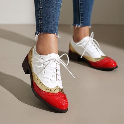 Women's Lace Up Brogue Oxford Shoes