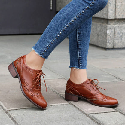 Women's Lace Up Brogue Oxford Shoes