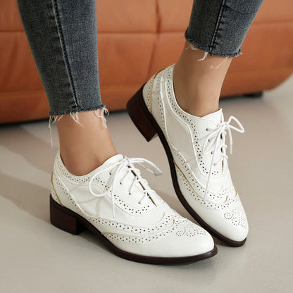 Women's Lace Up Brogue Oxford Shoes