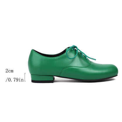 Women's Lace-Up Square Toe Low Heel Oxfords Shoes