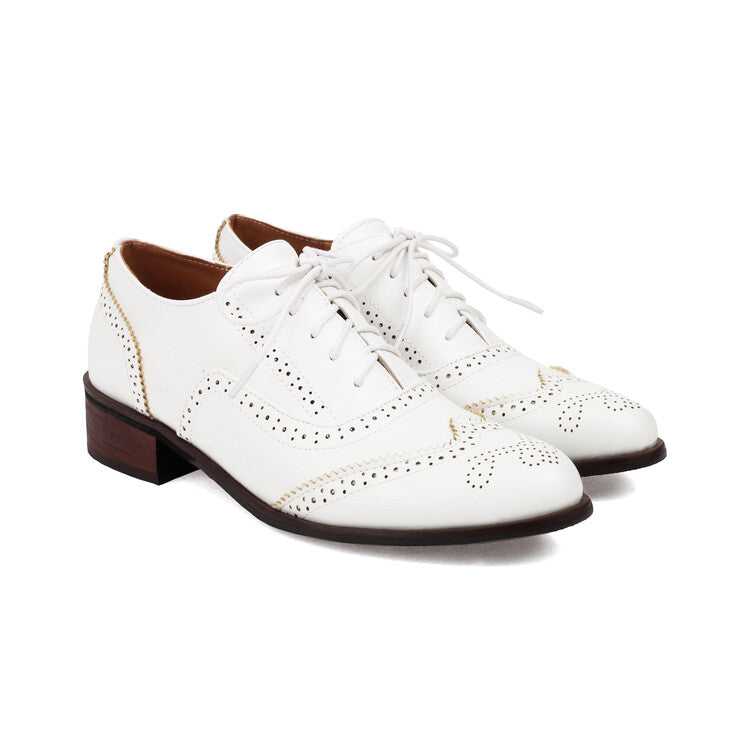 Women's Oxfords Brogue Low Heel Shoes