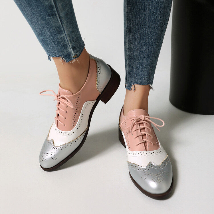 Women's Oxfords Brogue Low Heel Shoes