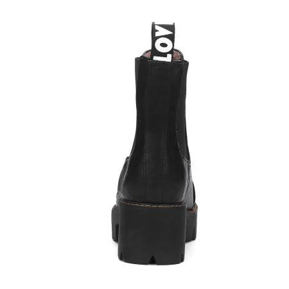 Black Ankle Boots High Heels Shoes Woman