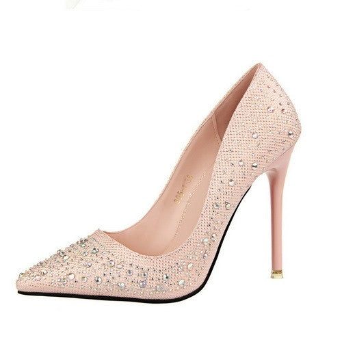 Wedding Pointed Toe Women Pumps High Heels Stiletto Heel Crystal Shoes ...