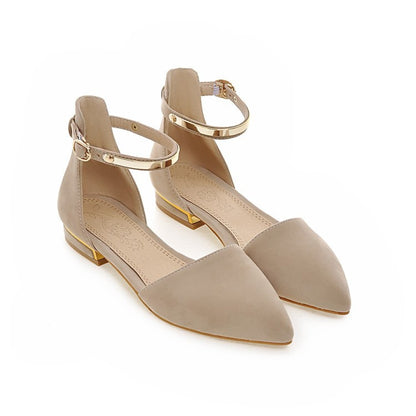 Pointed Toe Ankle Strap Flats Sandals Women 7650