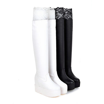 Lace Knee High Boots Platform Women Shoes Fall|Winter 7955