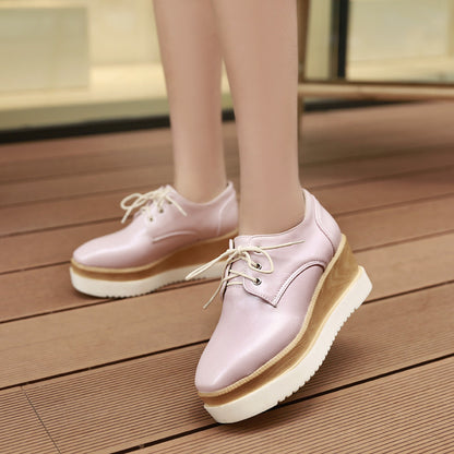 Lace Up Wedges Platform High Heels Fashion Women Shoes 4325