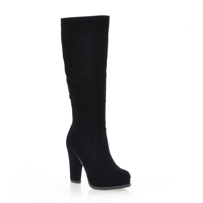 Black Platform Knee High Boots High Heels Shoes Woman 3293 3293