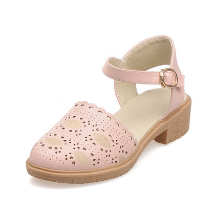 High Heels Hollow Out Sandals Ankle Straps Women Shoes