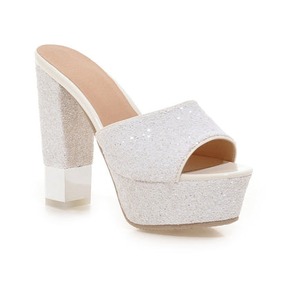 Sexy Sequin Sandals Women Pumps Platform High-heeled Shoes Woman