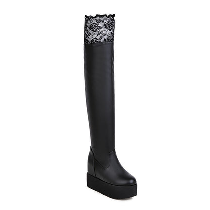 Lace Knee High Boots Platform Women Shoes Fall|Winter 7955