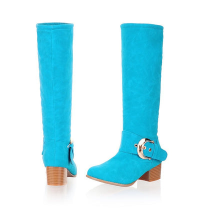 Women Knee High Boots Candy Colors High Heels Shoes Woman  3363