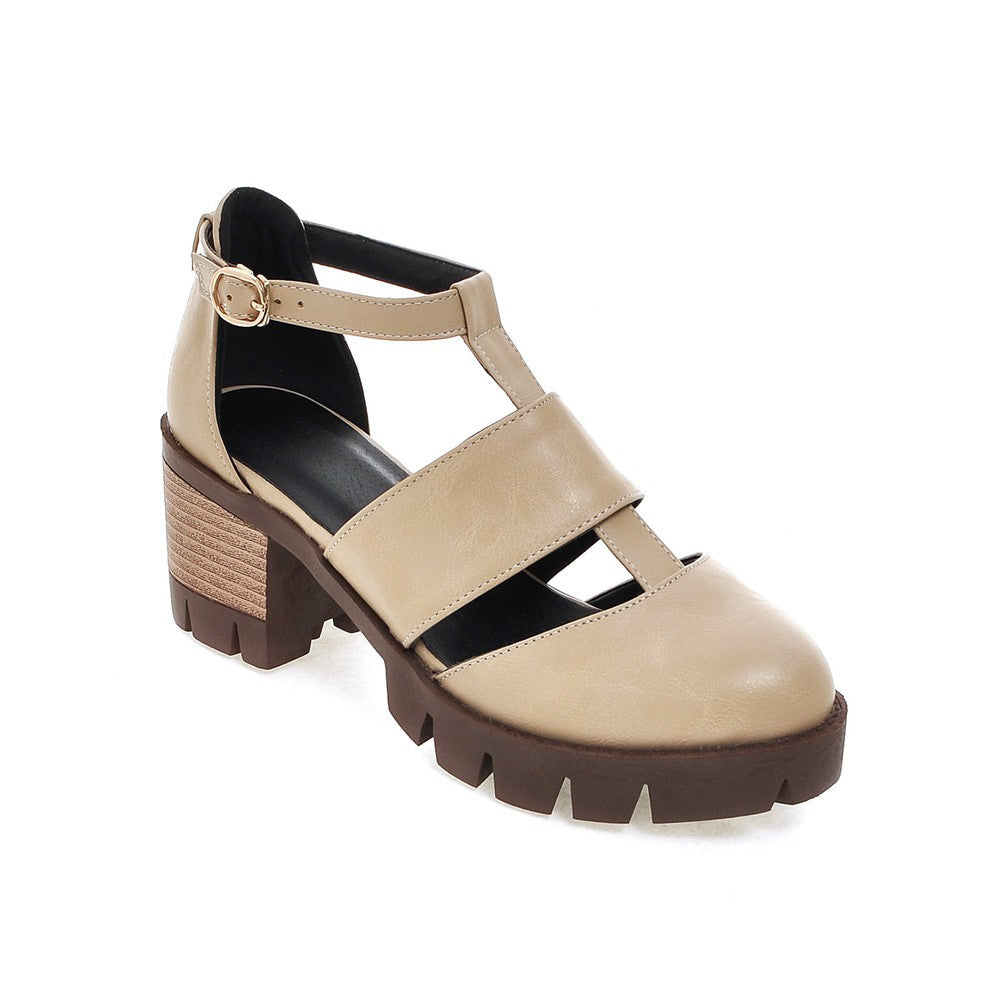 Casual Sandals Pu Leather Pumps Platform High-heeled Shoes Woman – Shoeu