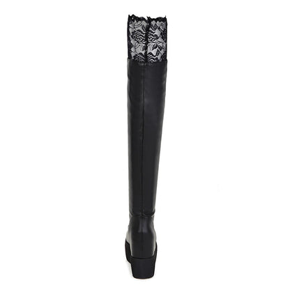 Lace Knee High Boots Platform Women Shoes Fall|Winter 7955