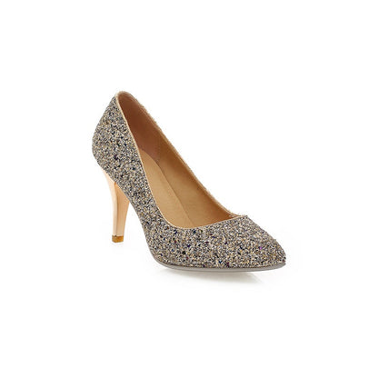 Glitter Women Pumps High Heels Dress Shoes 4142