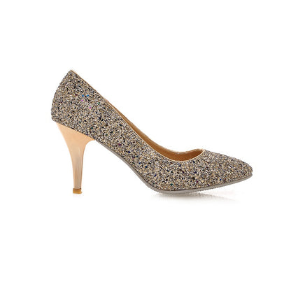 Glitter Women Pumps High Heels Dress Shoes 4142