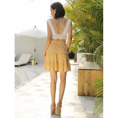 Bohemia Fashion High Waist Printed Mini Women Skirts