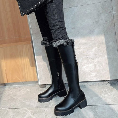 Women Warm Fur Knee High Boots