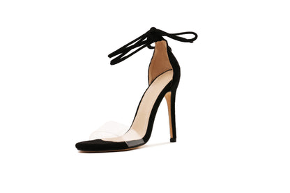 Women's Ultra High Heeled Strap Transparent Stiletto Heel Sandals