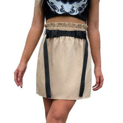 Womens Belt Straight High Waist Skirt