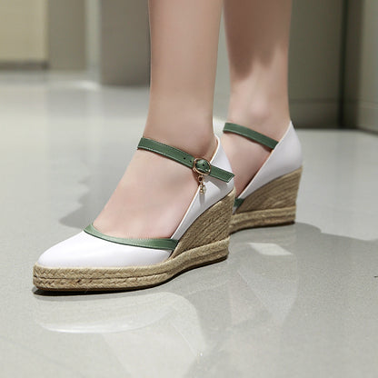 Women's High Heel Buckle Platform Wedge Sandals