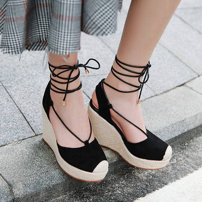 Women's Cross-strap Hollow Wedges Sandals