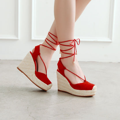 Women's Cross-strap Hollow Wedges Sandals