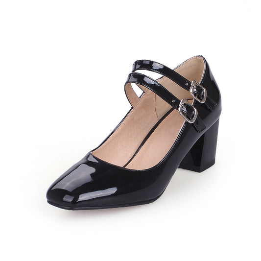 Square Head High Heel Shallow Mouth Women Pumps