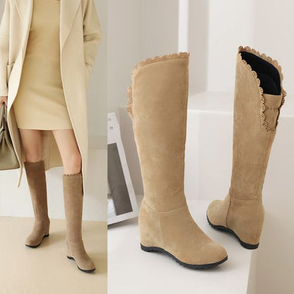 Women Wedge Heeled Knee High Boots