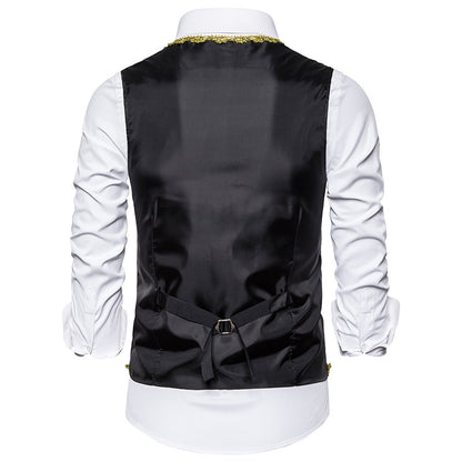 Men's Black and White Vests with Gold Performance Clothing