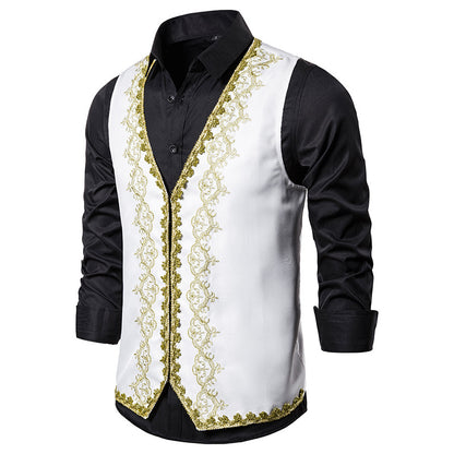 Men's Black and White Vests with Gold Performance Clothing