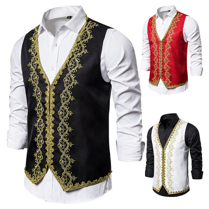 Men's Black and White Vests with Gold Performance Clothing