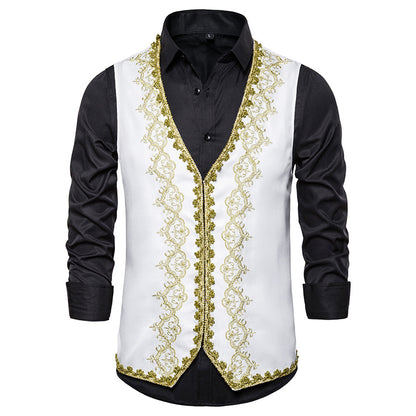 Men's Black and White Vests with Gold Performance Clothing